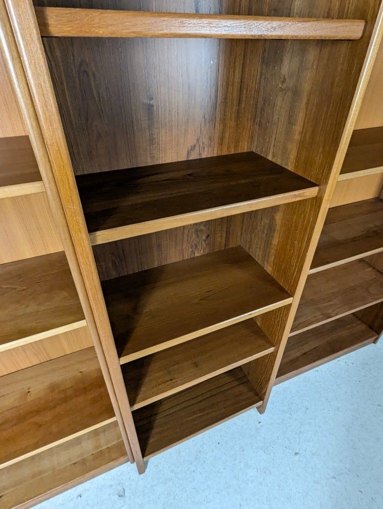 Danish Modern 3 Piece Teak Bookshelf Wall Unit by Dania
