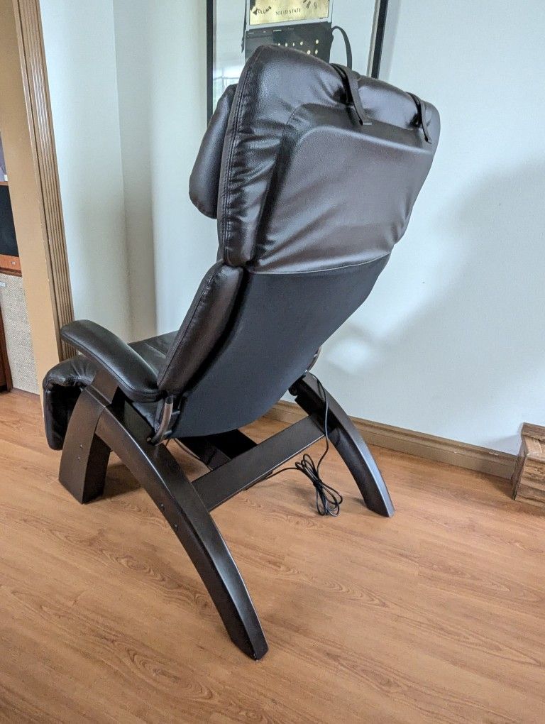 Brown Leather Perfect Chair Zero Gravity Recliner by Human Touch