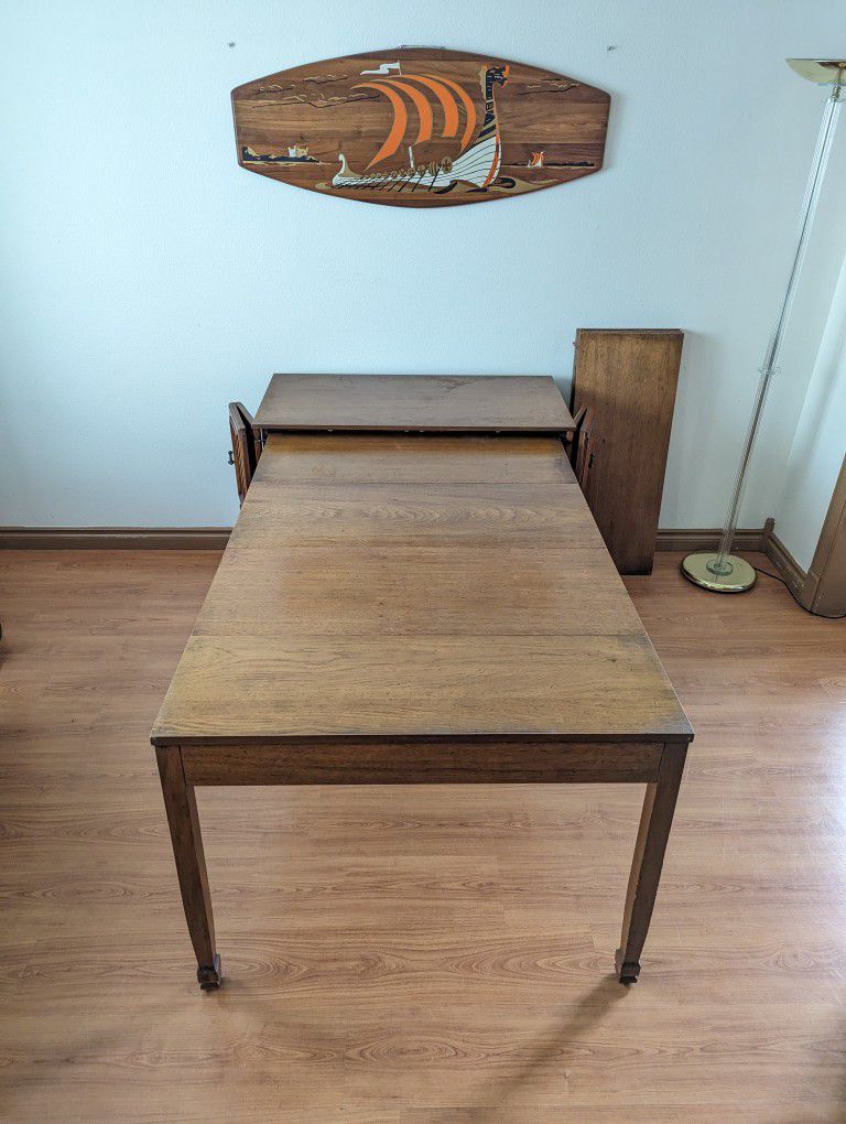Mid Century Vintage Drexel Esperanto Expanding 6 Leaf Dining Table