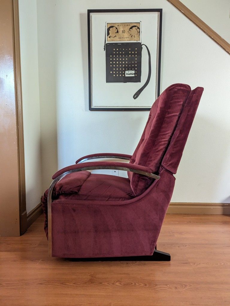 Cranberry Velvet Zero Gravity LA Z BOY Rocker Recliner Chair