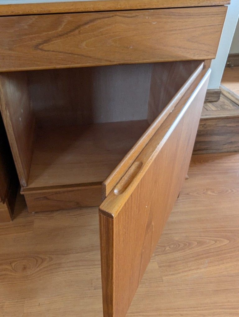 Pair of Mid Century Danish Modern Teak Nightstands by Nordic Home