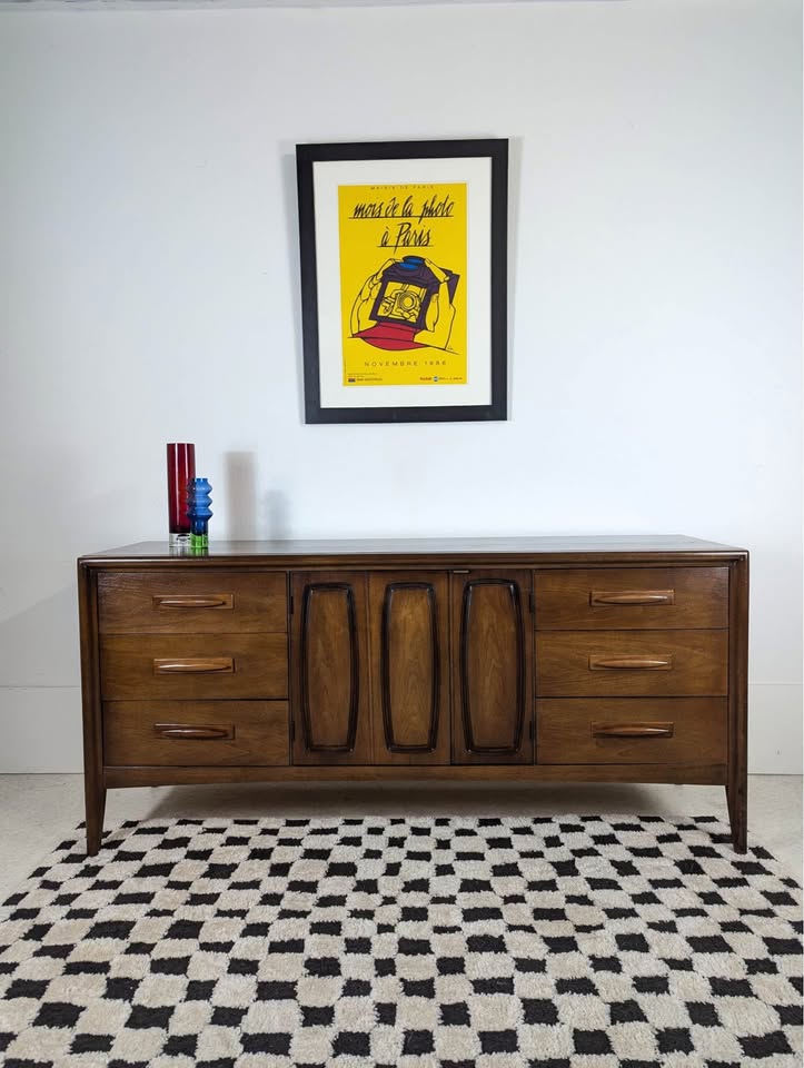 MCM 9 Drawer Emphasis Collection Lowboy Dresser by Broyhill Grit City Patina MCM 9 Drawer Emphasis Collection Lowboy Dresser by Broyhill Grit City Patina