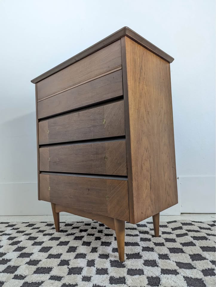 Vintage 4 Drawer MCM Highboy Dresser by Flow Furniture