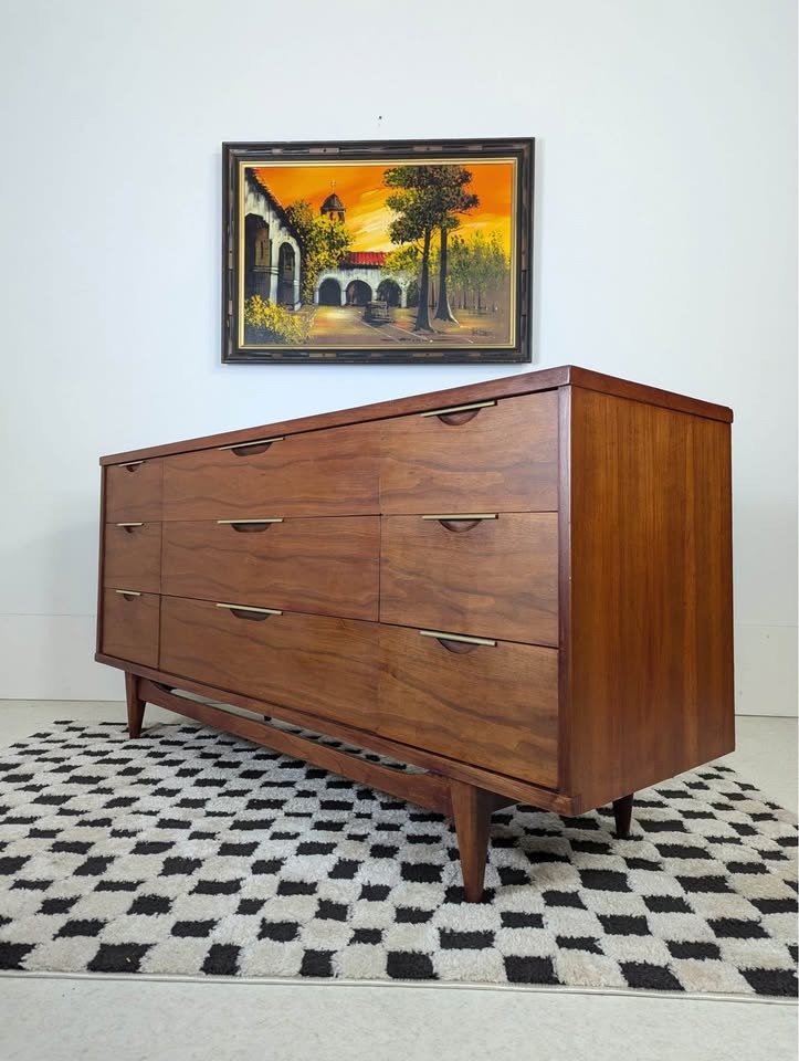 Gorgeous MCM “The Tableau” 9 Drawer Lowboy Dresser by Kent Coffey