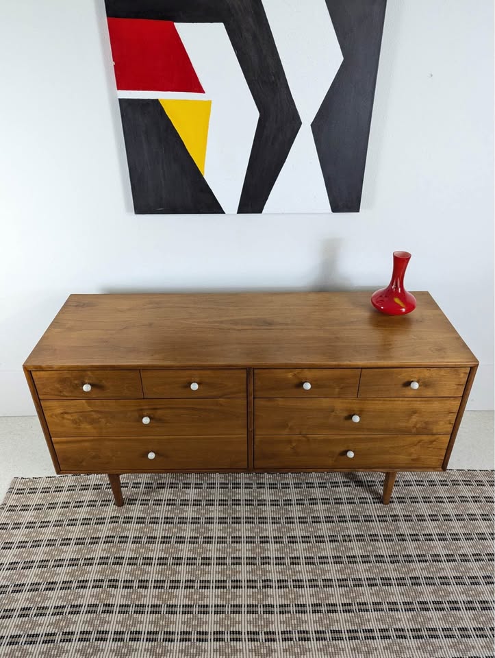 MCM 8 Drawer Walnut Dresser by Kipp Stewart for Drexel Declaration