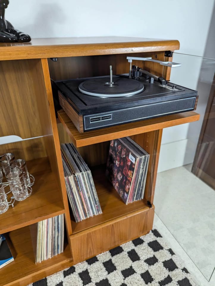 Danish Modern Teak Media Cabinet / Record Player Stand & Storage
