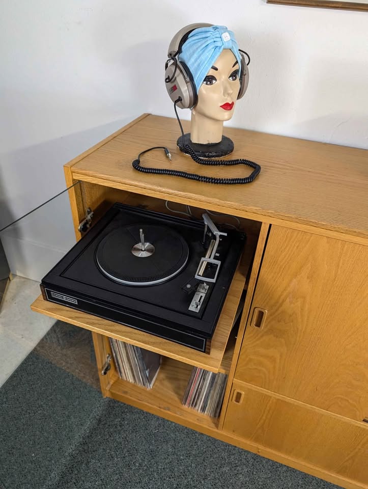 Danish Modern Media Cabinet / Record Player Stand & Storage