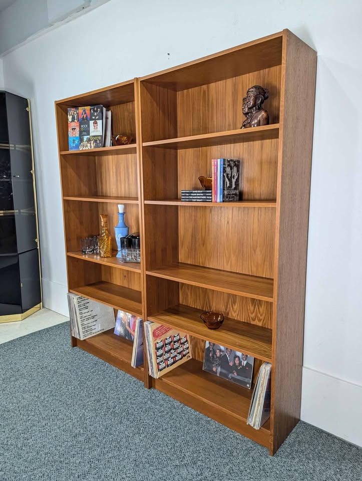 Danish Modern Set of Adjustable Teak Bookshelves