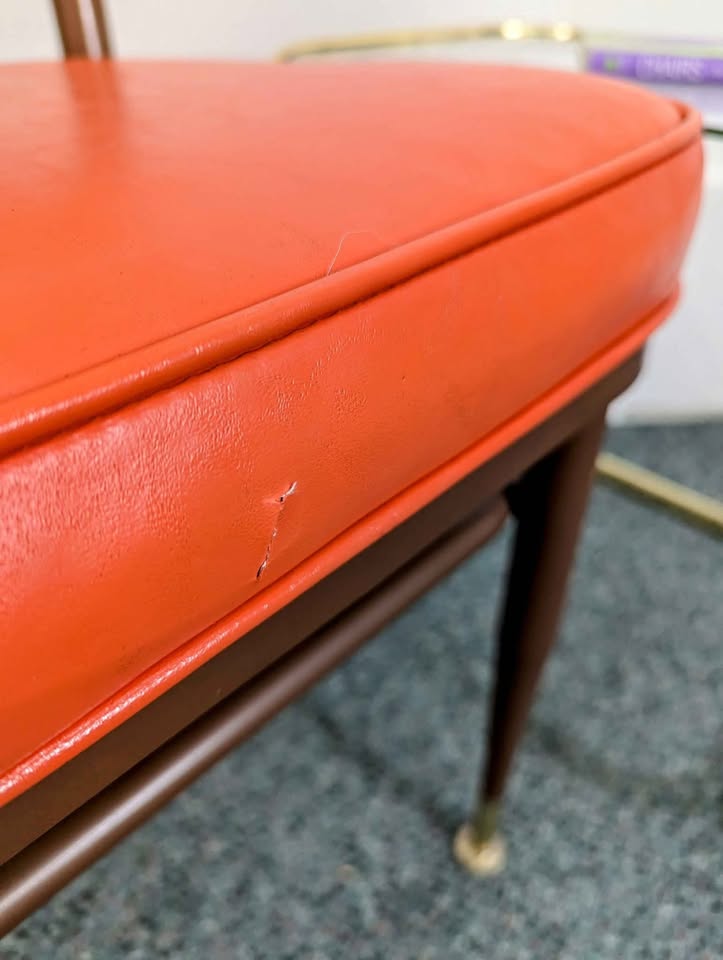 MCM Atomic Bright Orange Color Pop Accent Chair