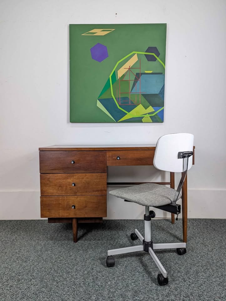 MCM Walnut Desk w/ Laminate Top by Stanley