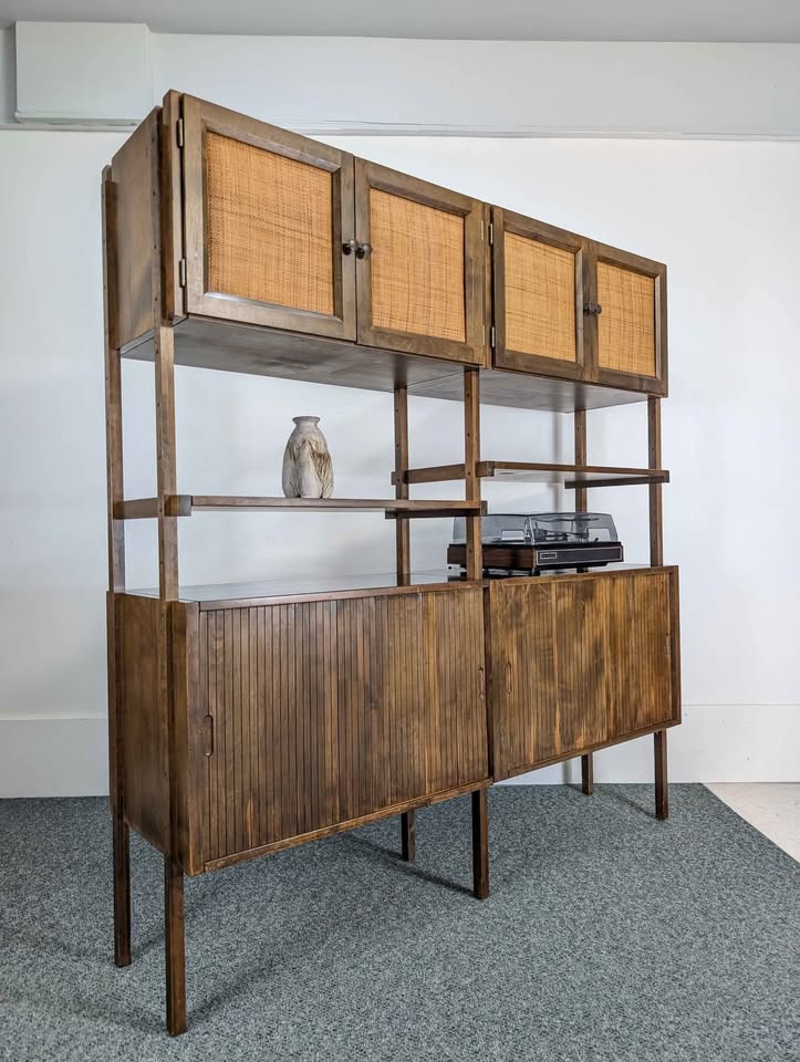 Mid Century Modern Modular Walnut Wall Unit