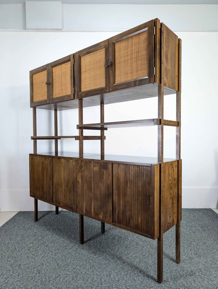 Mid Century Modern Modular Walnut Wall Unit