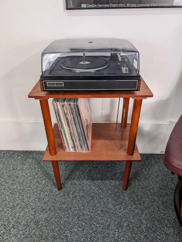 MCM Style Little Record Player Stand & Storage