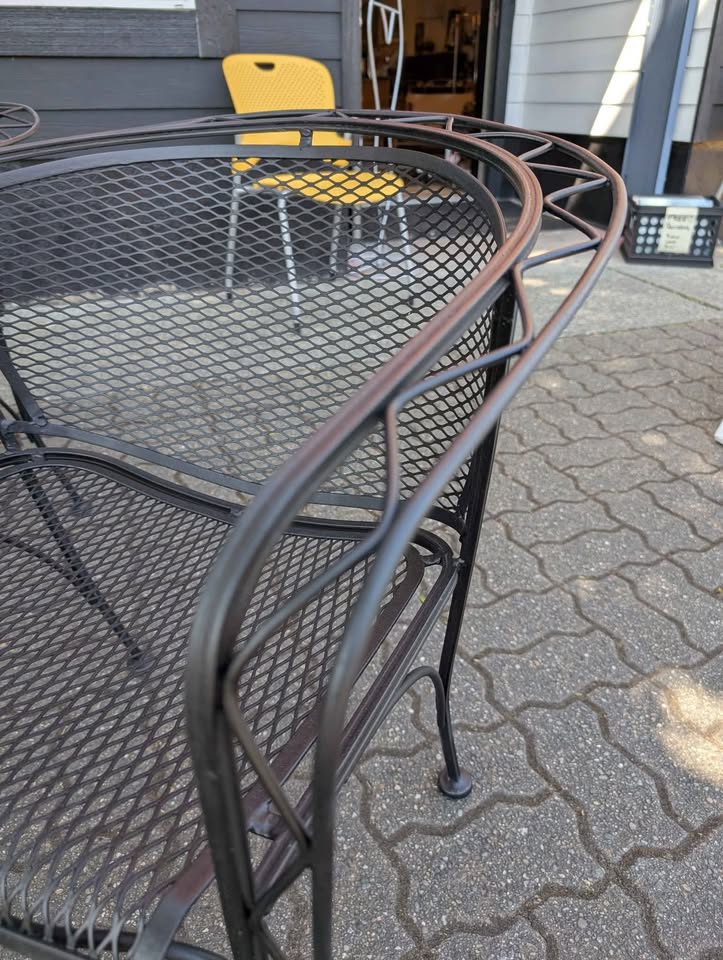 Black Wrought Iron Mid Century Patio Set by Salterini