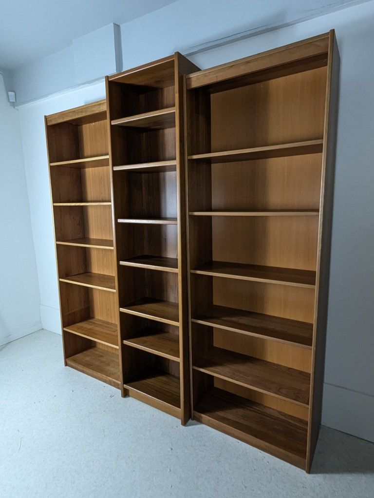 Danish Modern 3 Piece Teak Bookshelf Wall Unit by Dania