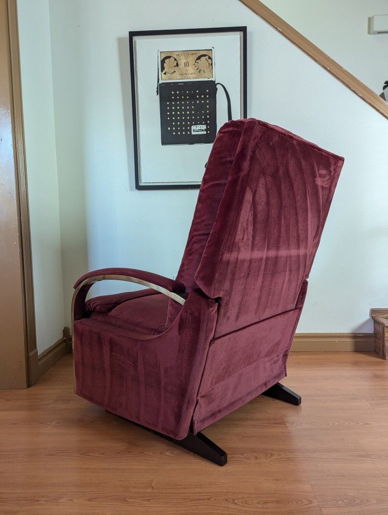 Cranberry Velvet Zero Gravity LA Z BOY Rocker Recliner Chair
