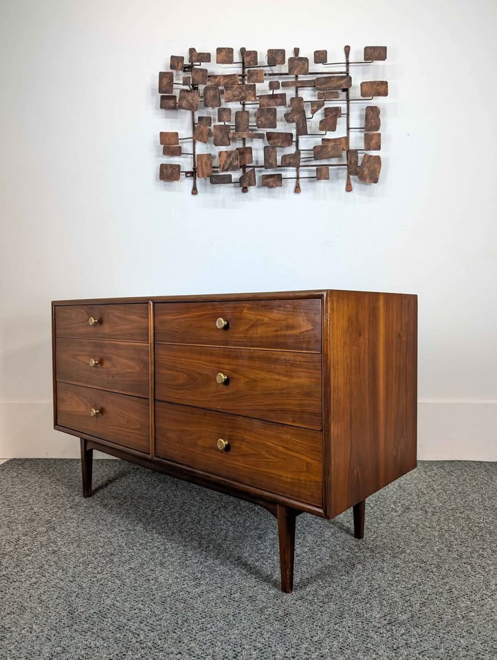 Declaration Collection 6 Drawer Walnut MCM Dresser by Kipp Stewart for Drexel