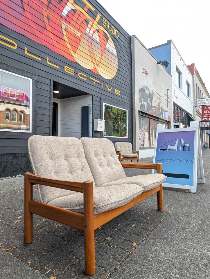 Danish Modern Teak Loveseat & Lounge Chairs by Domino Mobler