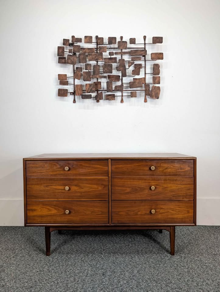 Declaration Collection 6 Drawer Walnut MCM Dresser by Kipp Stewart for Drexel