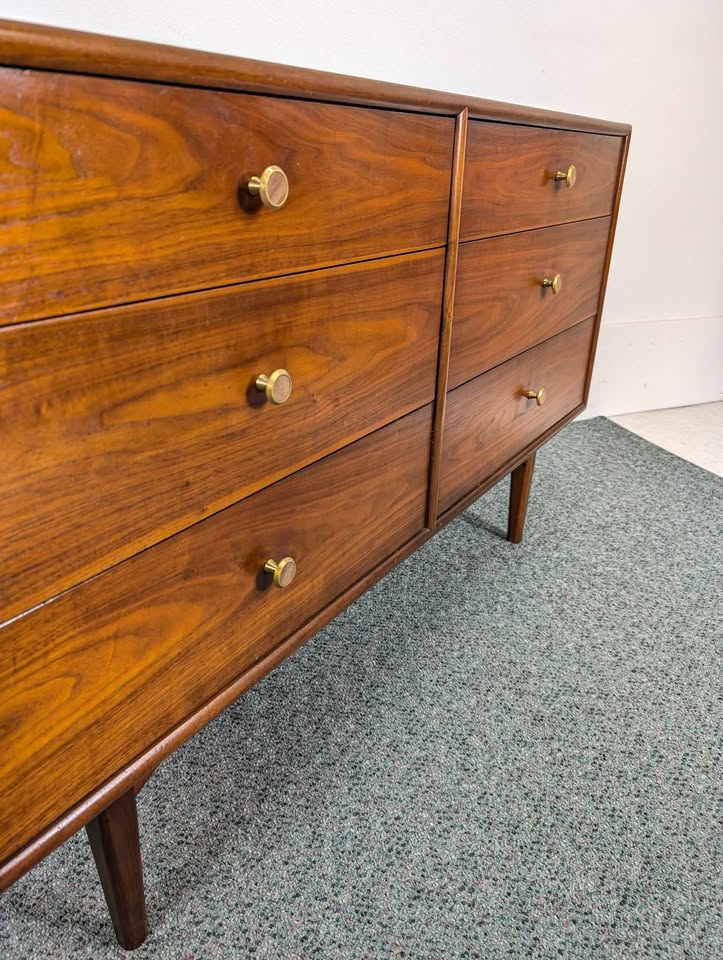 Declaration Collection 6 Drawer Walnut MCM Dresser by Kipp Stewart for Drexel