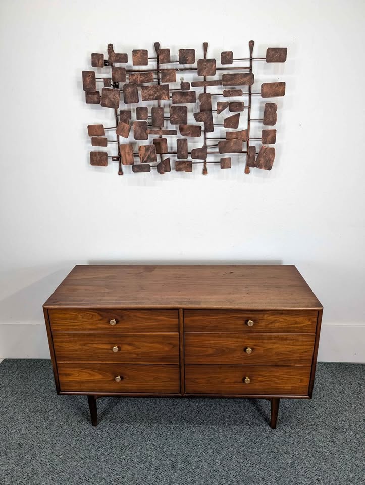 Declaration Collection 6 Drawer Walnut MCM Dresser by Kipp Stewart for Drexel