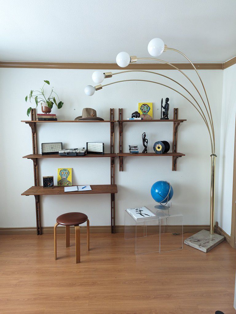 Vintage MCM Modular Wall Unit Desk & Display Shelf / Bookshelf / Shelves