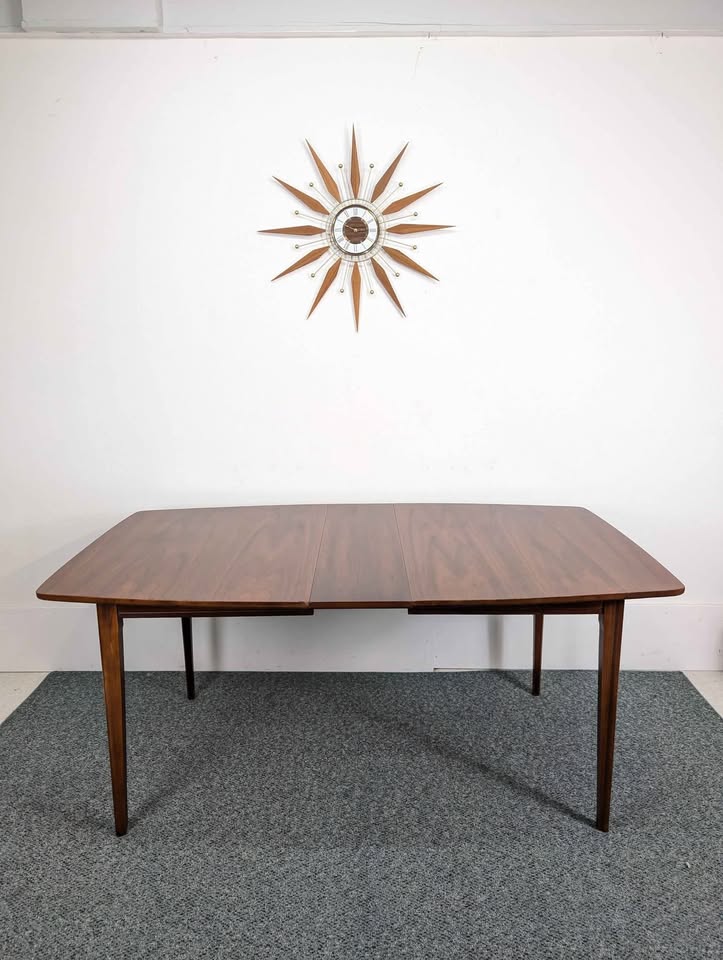 MCM Walnut Dining Table & 6 Chair Set by Broyhill Lenoir