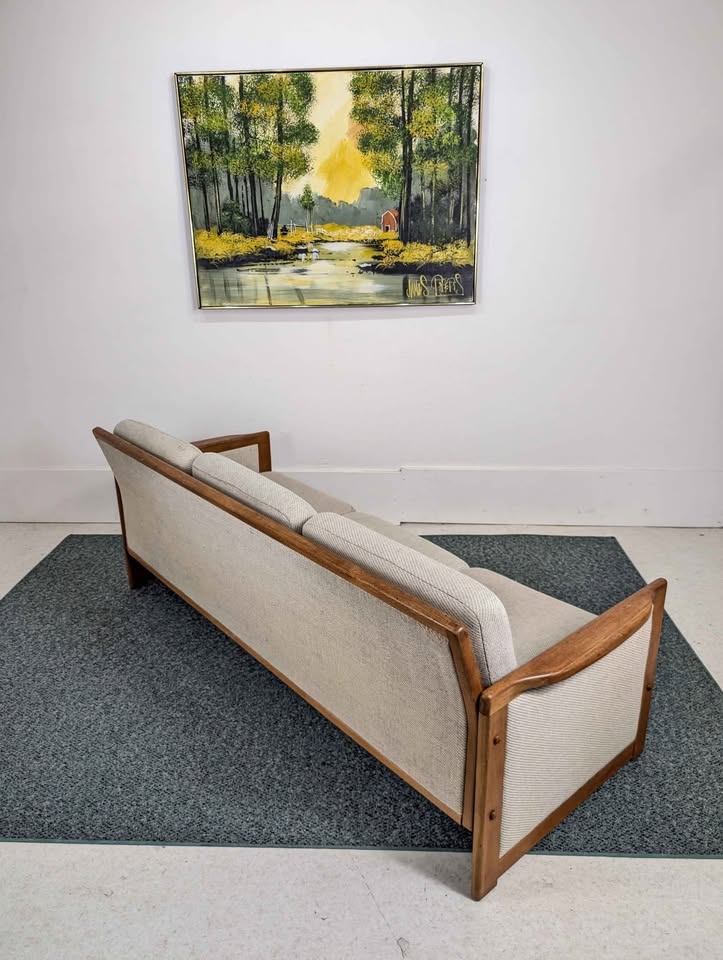 Danish Modern Teak Framed Sofa / 3 person Couch