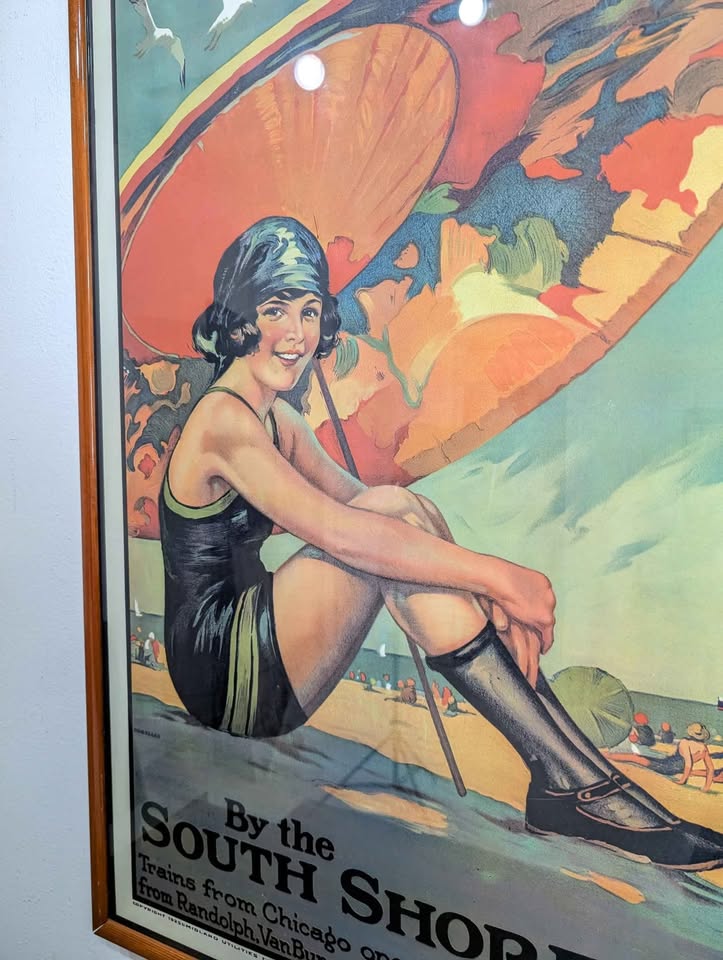 The Dunes Beaches Large Teak Framed Vintage Art Print
