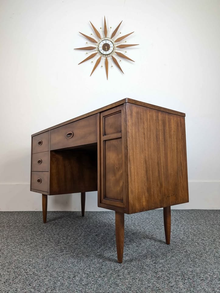 Mid Century Modern Walnut Desk by Dixie