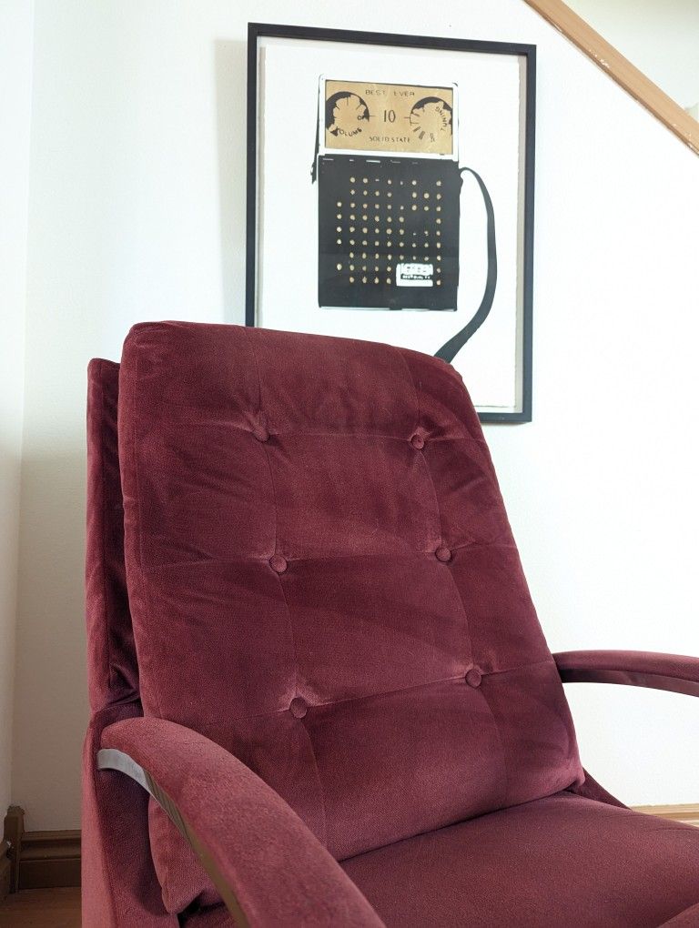 Cranberry Velvet Zero Gravity LA Z BOY Rocker Recliner Chair