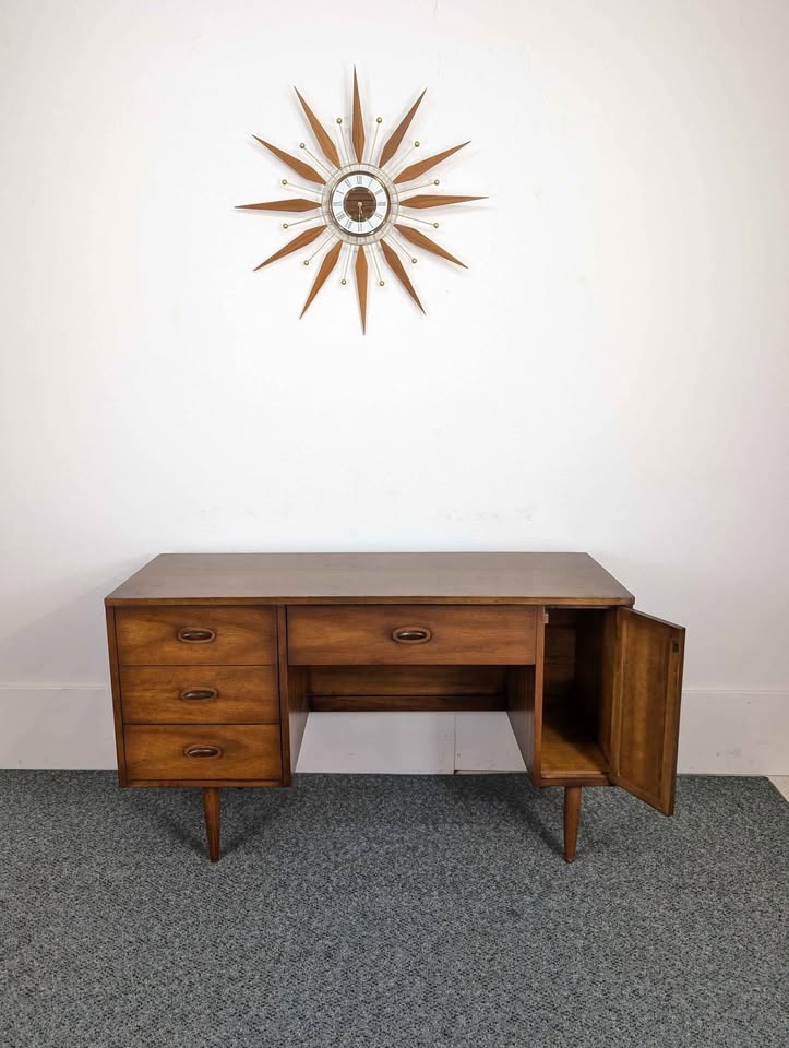 Mid Century Modern Walnut Desk by Dixie
