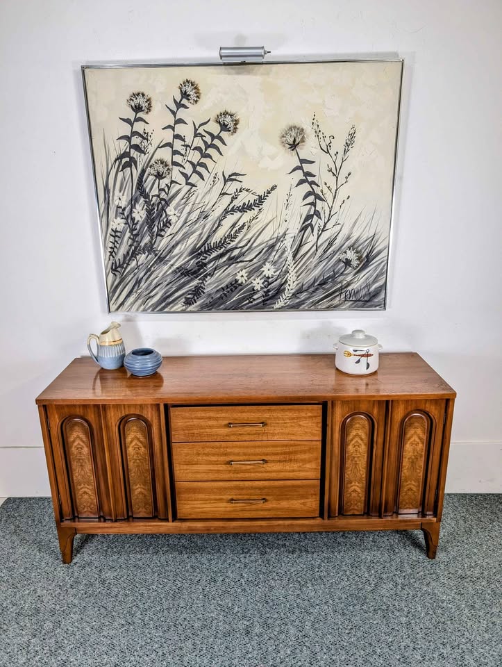 MCM Vintage American Walnut Bar Buffet Credenza