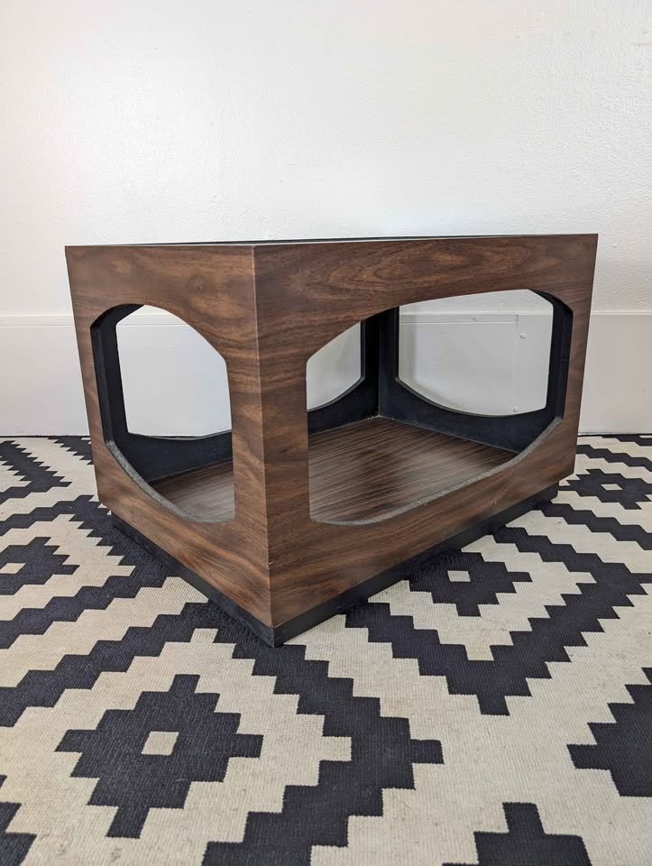 MCM Lane Style Smoked Glass End Table