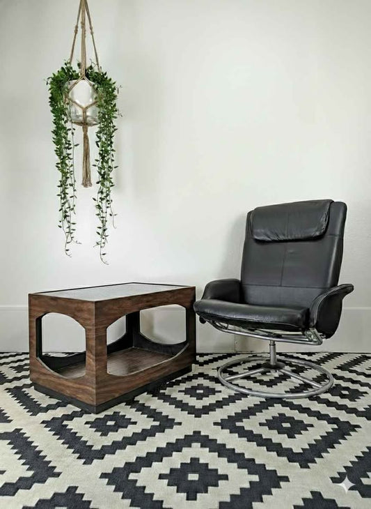 MCM Lane Style Smoked Glass End Table