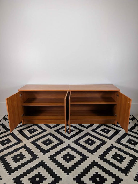 Danish Modern Double Door Record Storage Credenzas