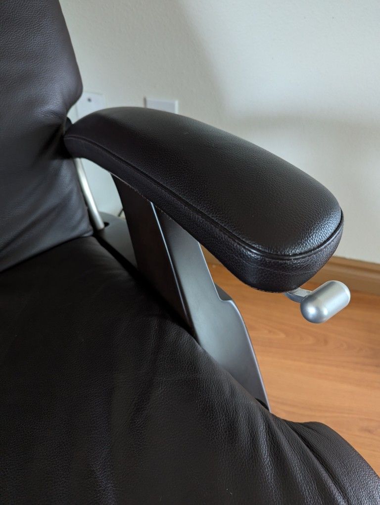 Brown Leather Perfect Chair Zero Gravity Recliner by Human Touch