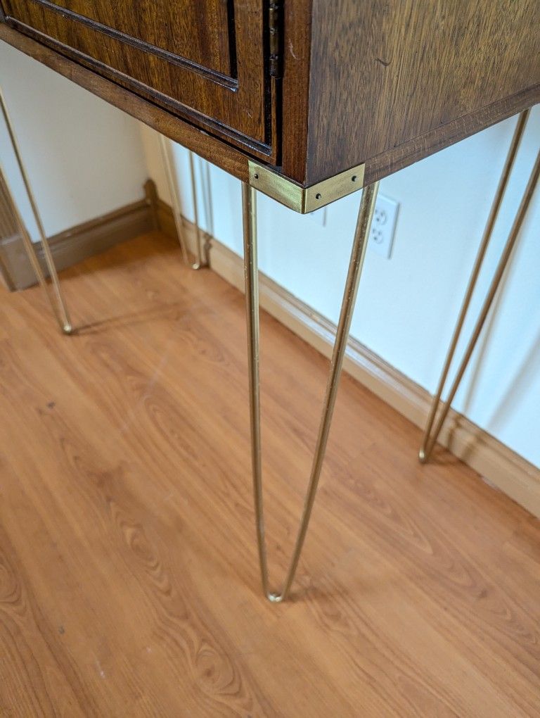 Mid Century Hollywood Regency / Campaign Bar & Record Cabinet by Thomasville