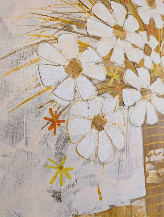 Large MCM Daisies Original Artwork by Lee Reynolds for Vanguard Studios