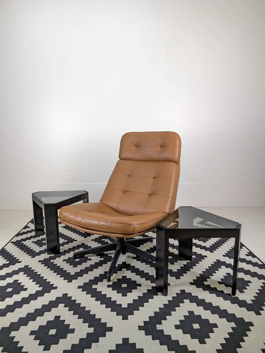 Italian Set of Black Little End / Coffee Tables by Porada Arredi