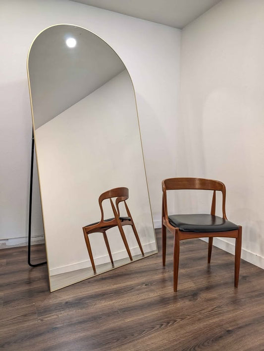 Extra Large Gold Arched Leaning Mirror