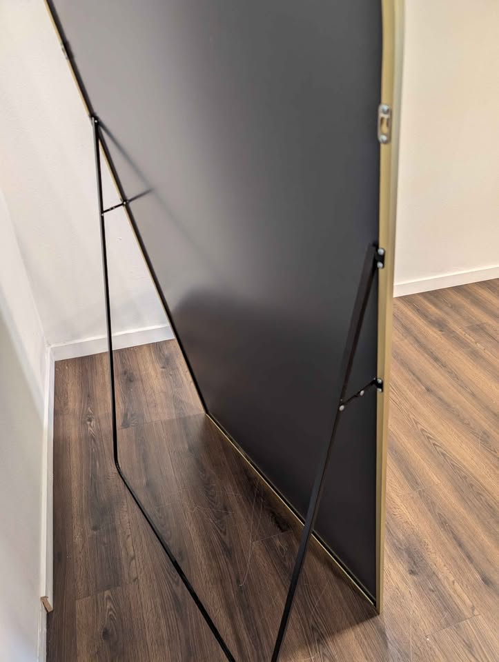 Extra Large Gold Arched Leaning Mirror