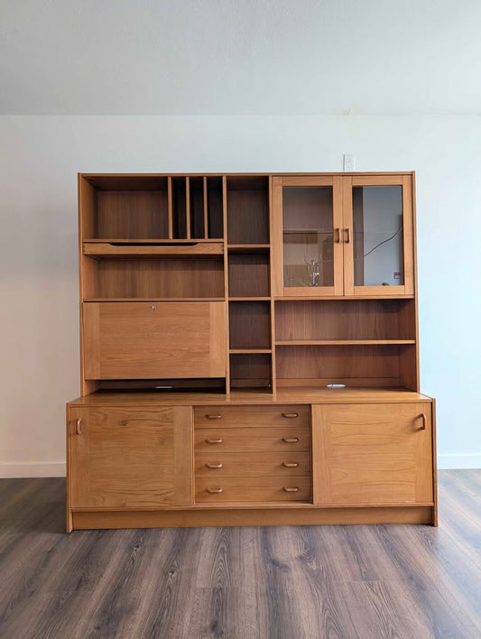 Danish Modern Teak Credenza w/ Hutch by Domino Mobler
