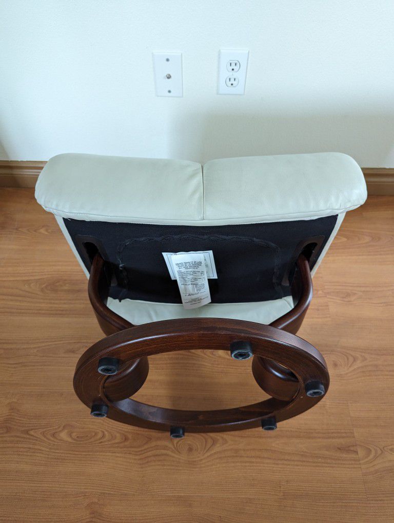 Ekornes Stressless Magic Collection White Paloma Leather Ottoman for Recliner Chair