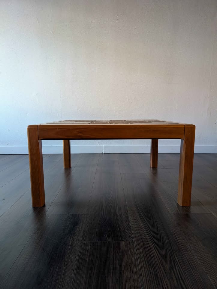 Danish Modern Teak Tile Top Coffee Table