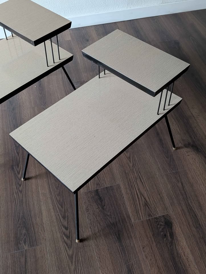 Pair of MCM Laminate Top Step Tables