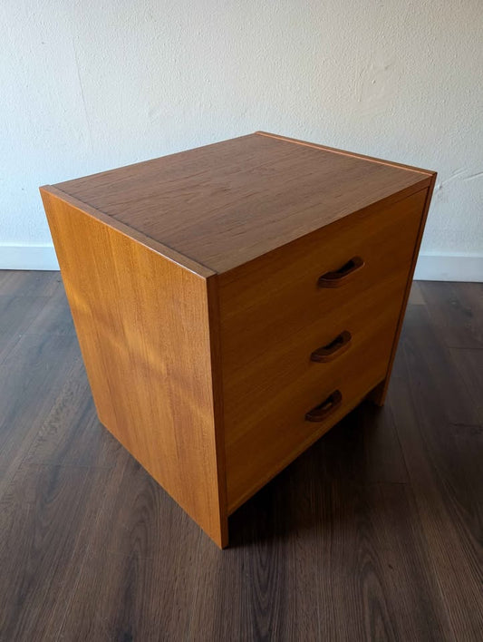 Danish Modern 3 Drawer Nightstand by Ervi Mobler