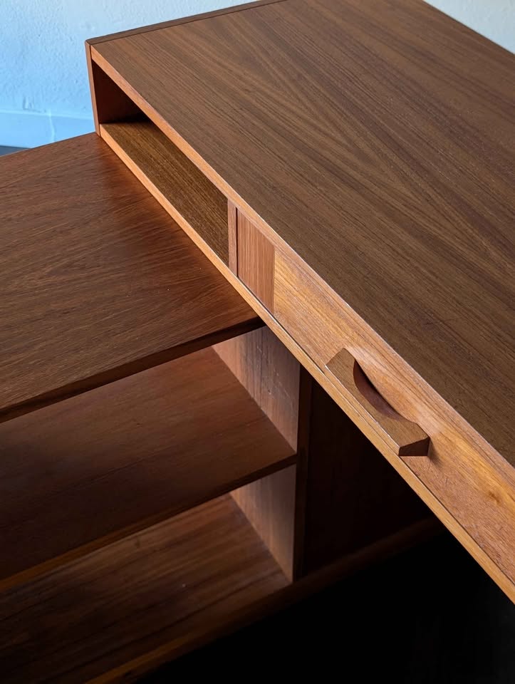 Teak Expanding Record Cabinet