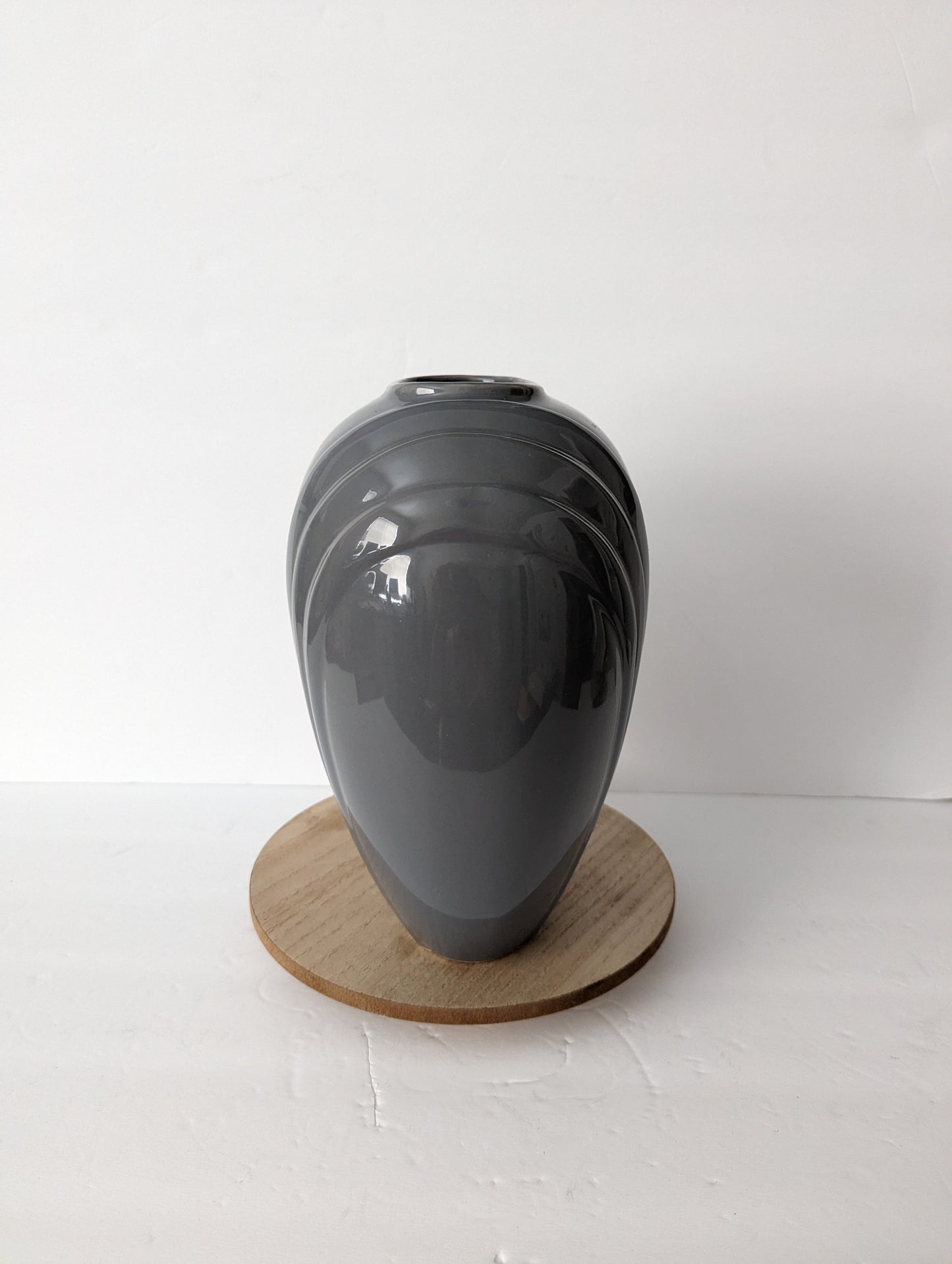 Postmodern Vase Art Deco Revival Ceramic in Gray
