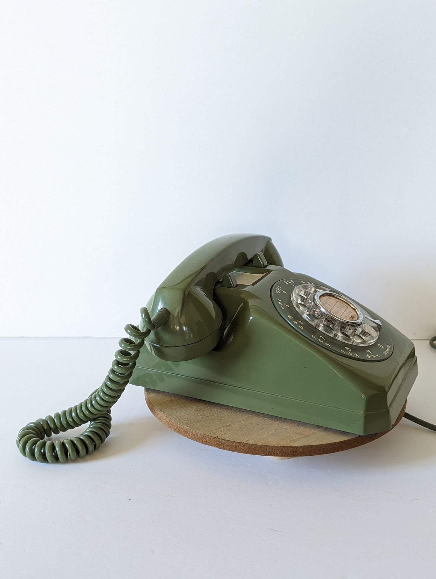 Stomberg Carlson MCM Avocado Green Rotary Telephone Phone